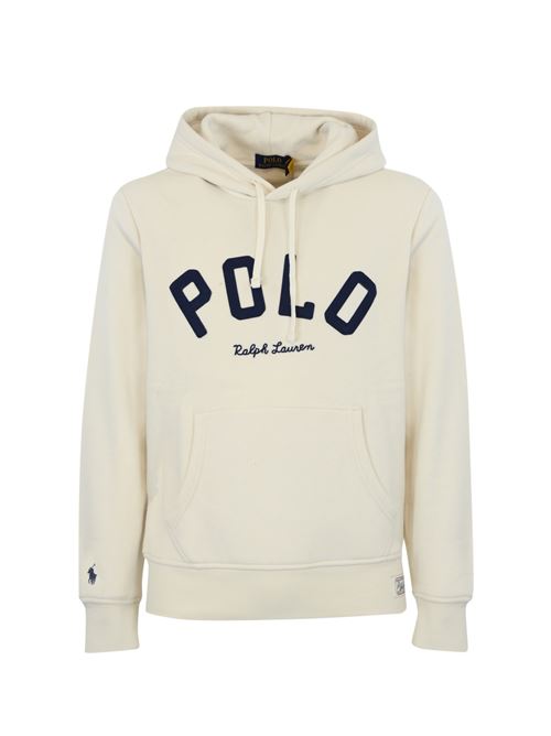 Felpa logo in cotone cream POLO RALPH LAUREN | 710 952040006